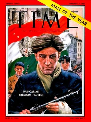 A Time magazin 1957. januári címlapja: a magyar szabadságharcos az év embere.